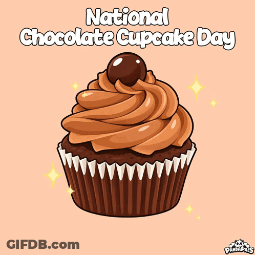 Chocolate Cupcake National Chocolate Cupcake Day GIF