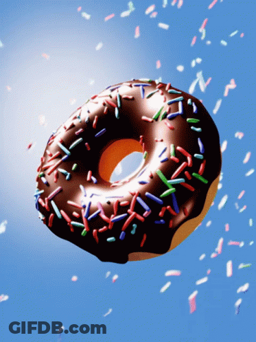 Chocolate Donut With Sprinkles GIF
