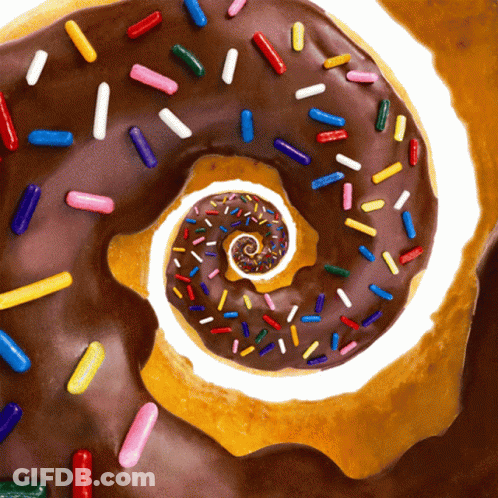 Chocolate Donut With Sprinkles GIF
