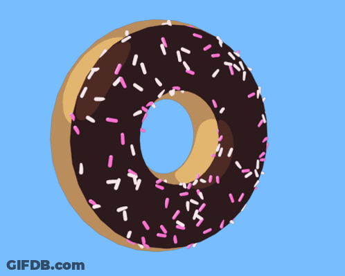 Chocolate Doughnut With Pink And White Sprinkles GIF