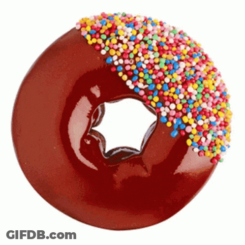 Chocolate Doughnut With Sprinkles GIF