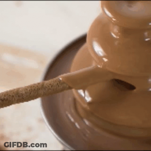 Chocolate Fountain With Stick GIF
