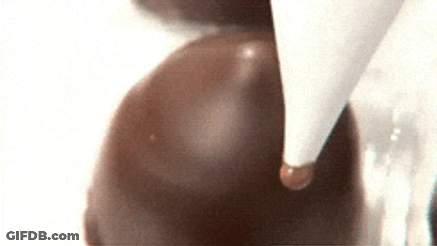 Chocolate Ganache Piping Decoration GIF