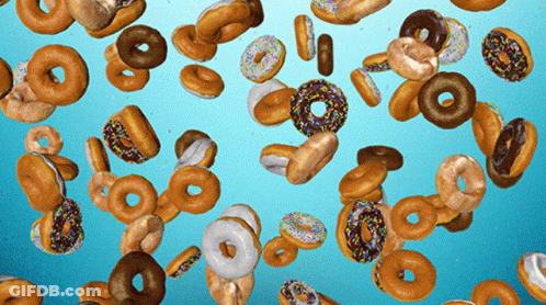 Chocolate Glazed Doughnut Being Poured Into Tray GIF