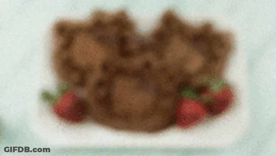 Chocolate Hello Kitty Waffles GIF