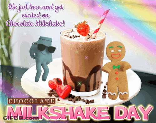 Chocolate Milkshake With Gingerbread Man GIF