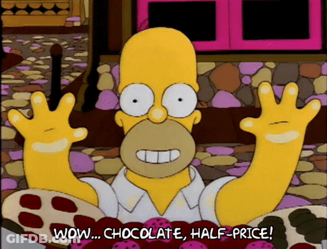 Chocolate On Sale Homer Simpson GIF