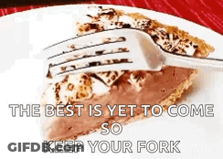 Chocolate Pie Slice With Fork On Plate GIF
