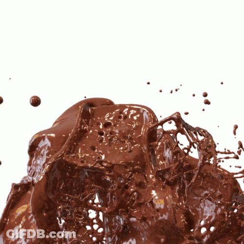 Chocolate Splash Saying Happy Chocolate GIF