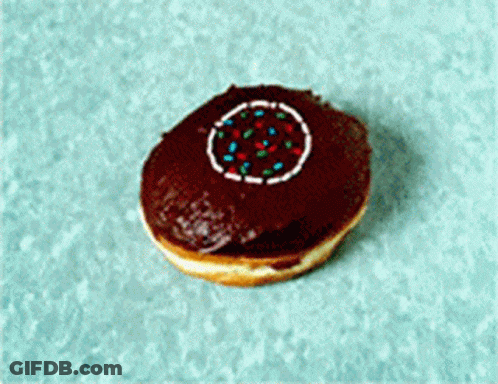 Chocolate Sprinkles Donut Looks Like Cell GIF