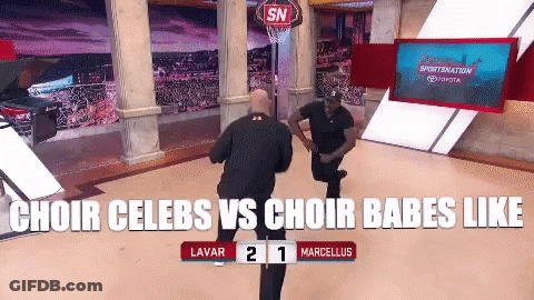 Choir Celebs Vs Choir Babes Game GIF