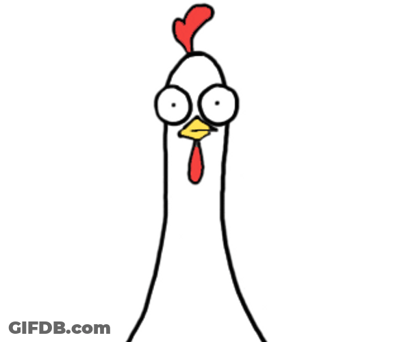 Choking Chicken Cartoon Sticker GIF