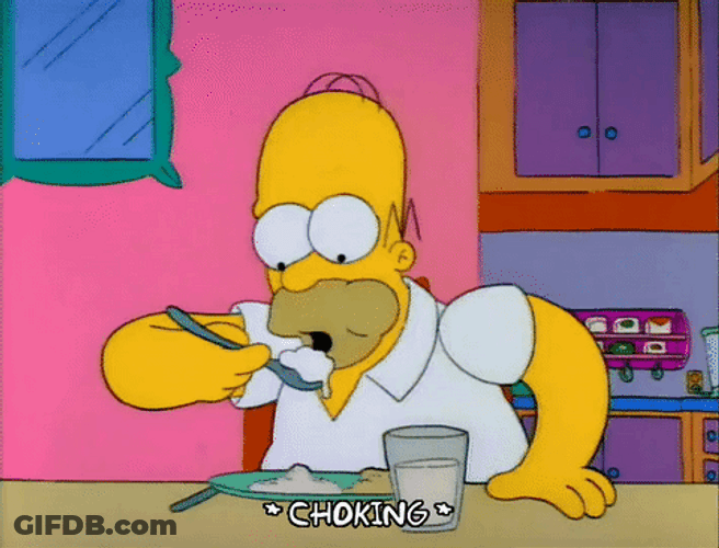 Choking Dinner Homer Simpson GIF