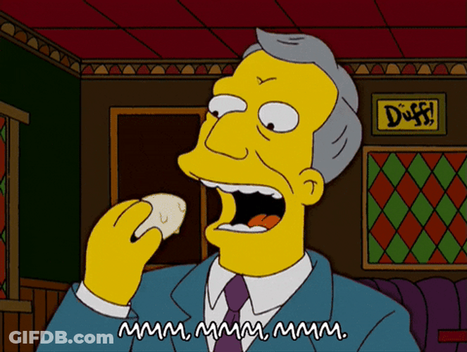 Choking Food Man Simpsons GIF