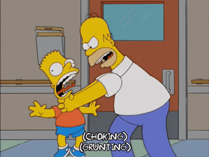 Choking Grunting Bart Simpson GIF