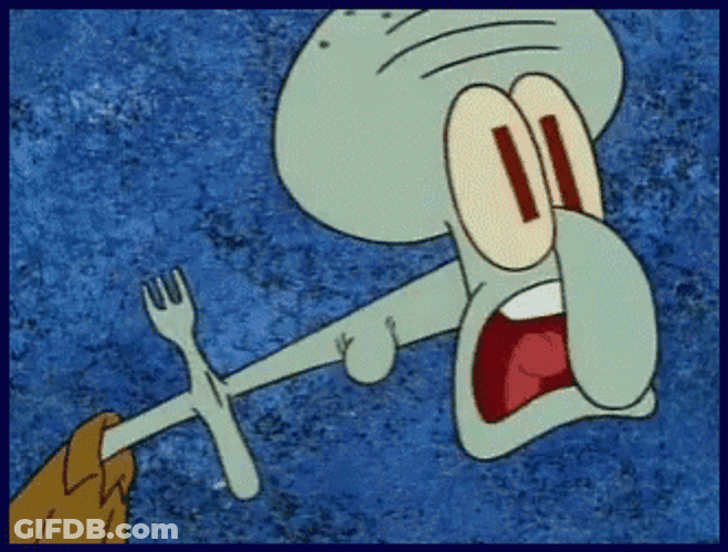 Choking On Fork Squidward GIF