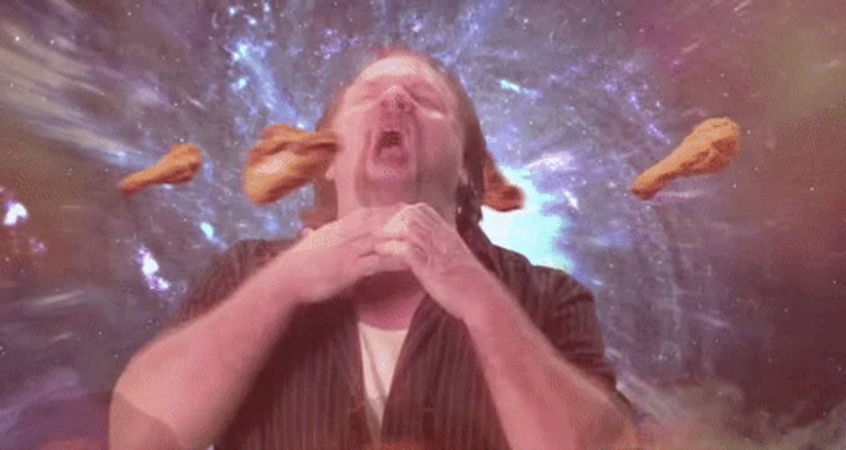 Choking Self Chicken Galaxy GIF