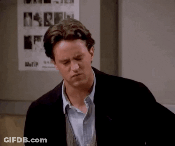 Choking Shock Chandler Friends GIF