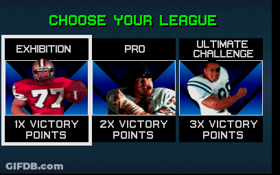 Choose Your League Screen For A Video Game With Three Players GIF