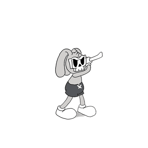 Chop On Black And White Animation GIF