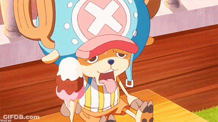 Chopper Holding Melted Ice Cream GIF
