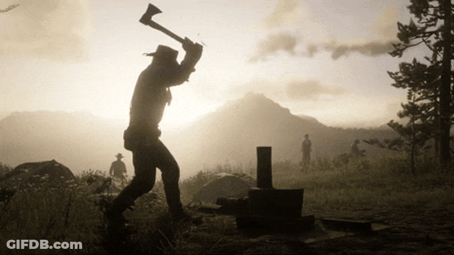 Chopping Wood Rdr2 GIF