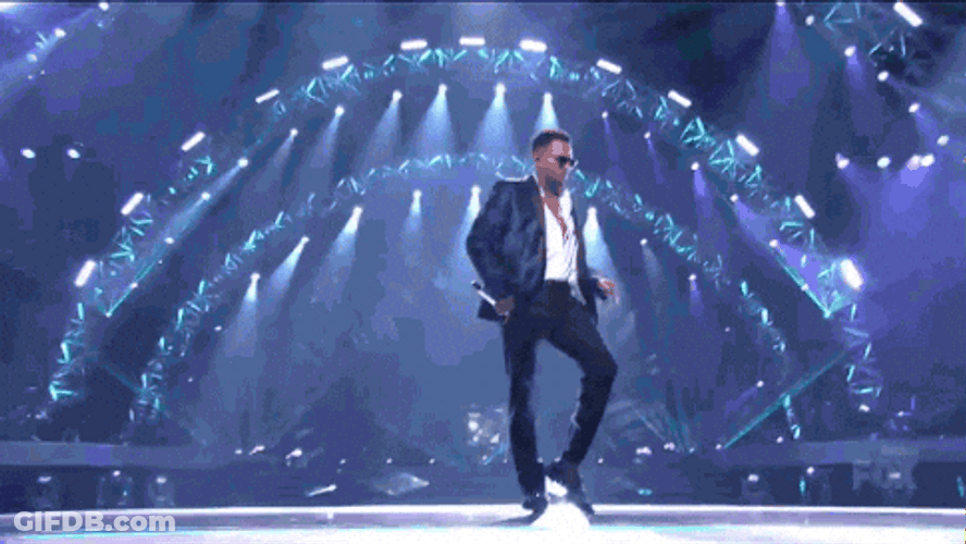 Chris Brown Dancing On Big Stage GIF