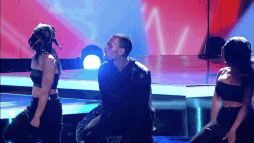 Chris Brown Dancing With Backup Dancers GIF