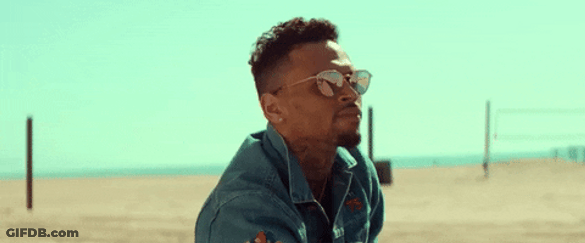 Chris Brown Sunglasses On Dessert GIF