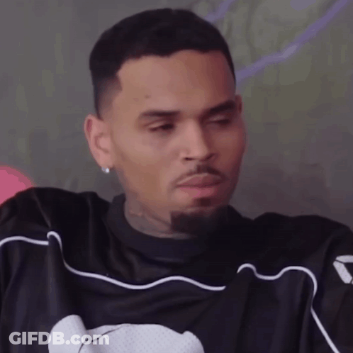 Chris Brown Wearing Black Puma Jersey GIF