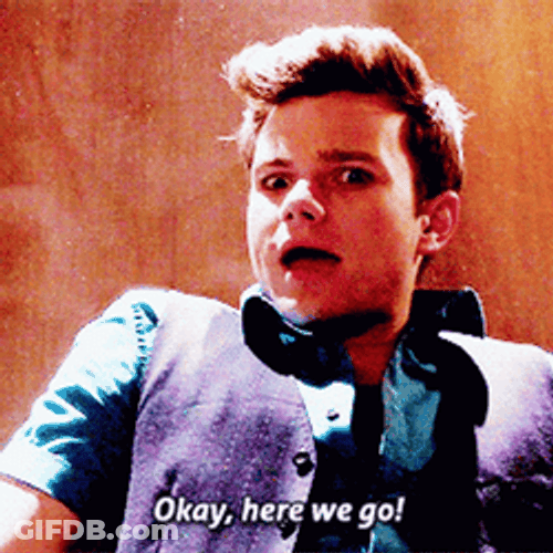 Chris Colfer And Here We Go From Glee GIF
