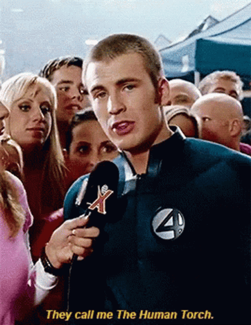 Chris Evans Human Torch Interview GIF