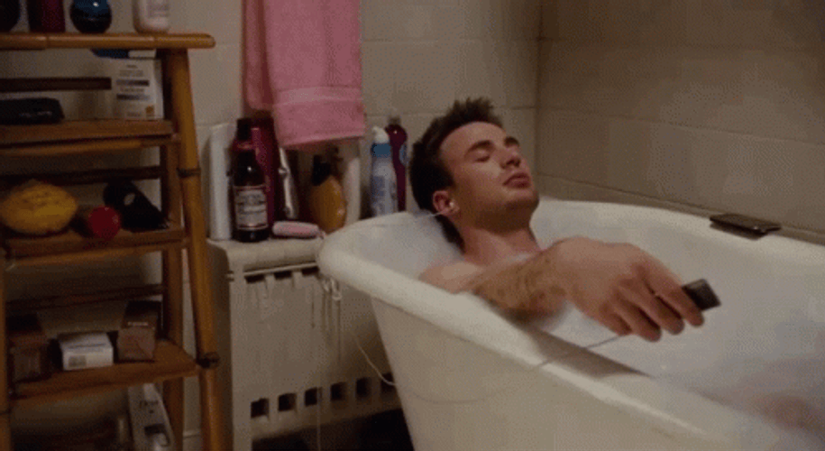 Chris Evans Relaxing Bath GIF