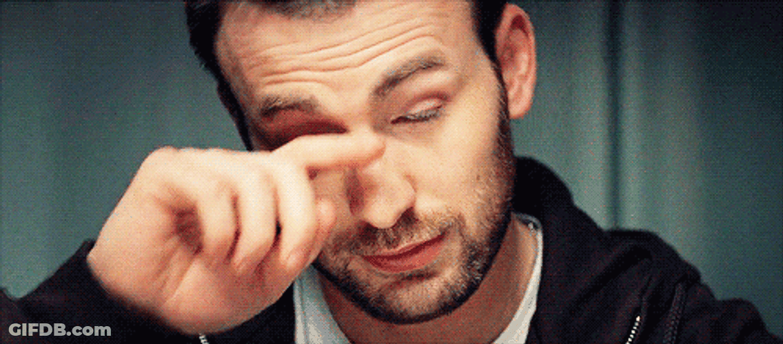 Chris Evans Wiping Eyes Trying Not To Cry GIF