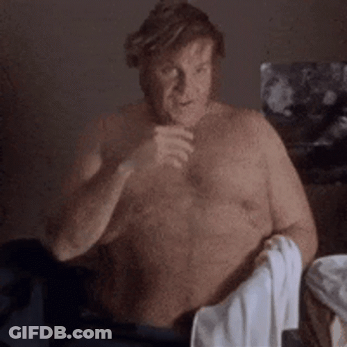 Chris Farley Billy Madison Putting On Shirt GIF