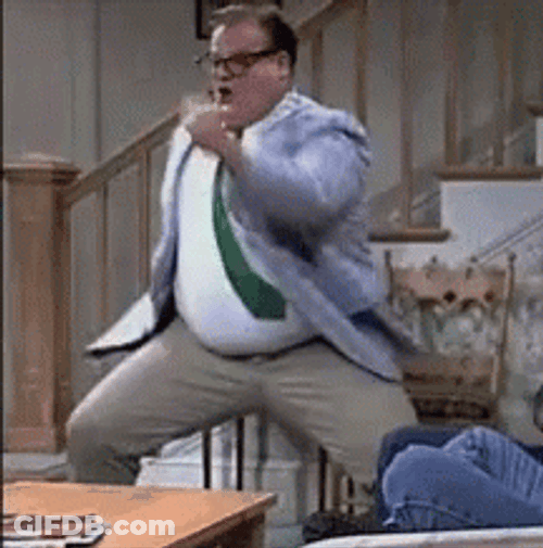 Chris Farley Excited Dance GIF