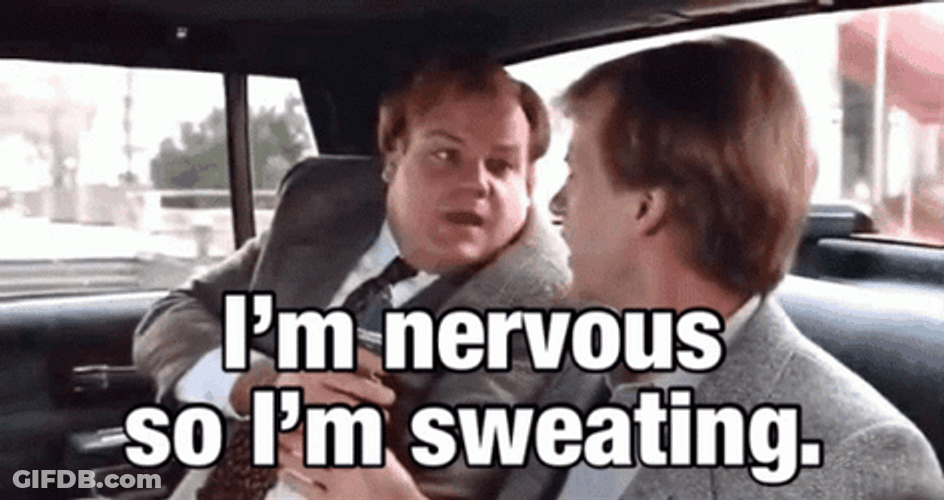 Chris Farley Is Nervous And Sweating GIF