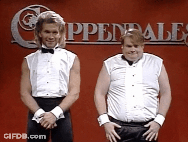 Chris Farley Patrick Swayze SNL GIF