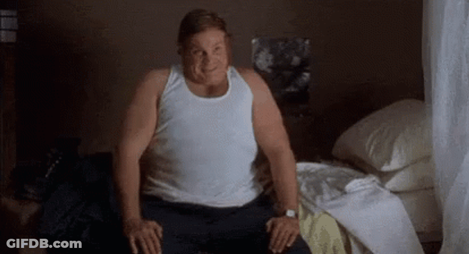 Chris Farley Removing Shirt Billy Madison GIF