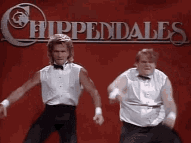 Chris Farley & Robert Smigel Dancing GIF