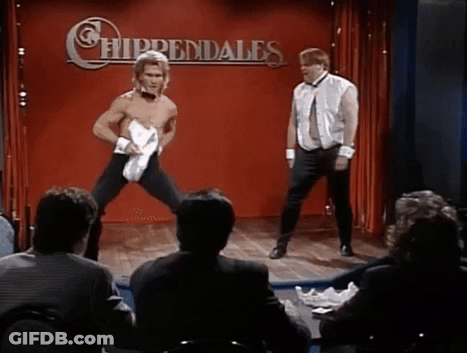 Chris Farley SNL Stripping GIF