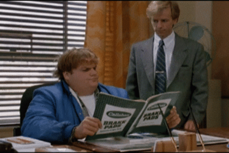 Chris Farley Tommy Boy Reading GIF