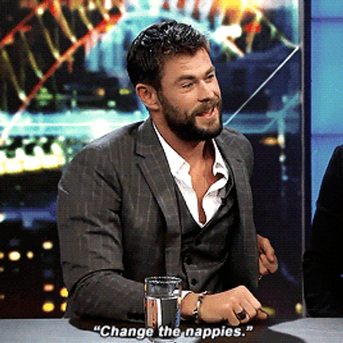 Chris Hemsworth Change Nappies Joke GIF