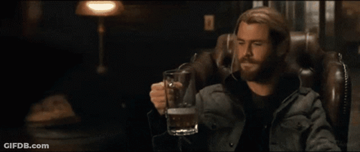 Chris Hemsworth Drinking Beer GIF