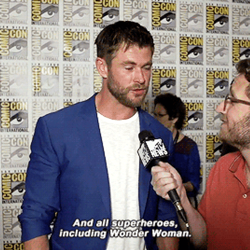 Chris Hemsworth Media Interview GIF
