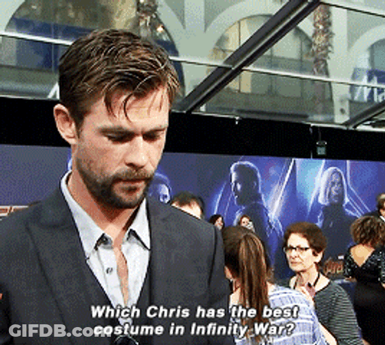 Chris Hemsworth Thinking Answer Interview GIF