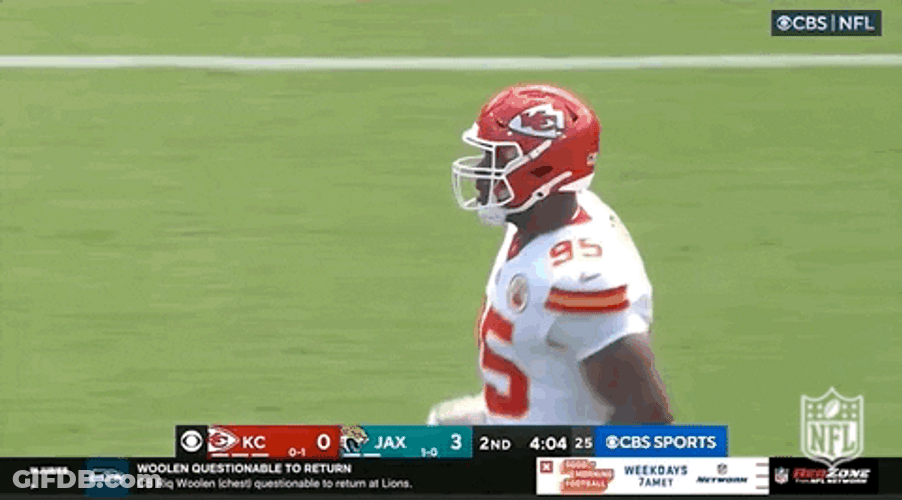 Chris Jones High Five Jump GIF