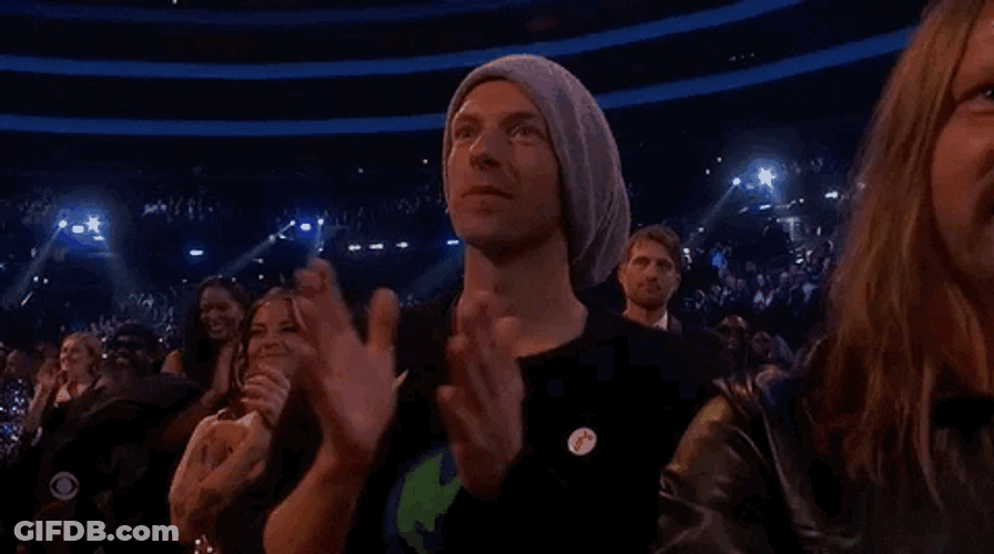 Chris Martin Clapping Hands GIF