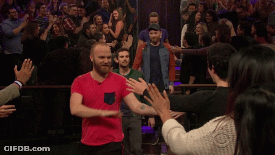 Chris Martin Entering Show GIF