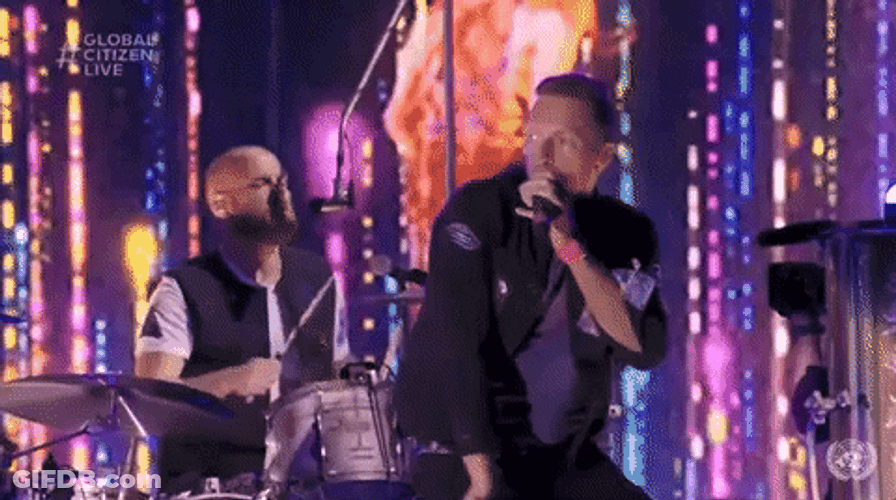 Chris Martin Performing On Concert GIF